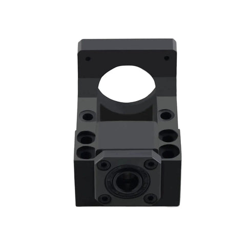 Front view of Beefy Steel Nema 23 Stepper Motor Mounting Bracket for 57mm motors and 16mm ball screws, CNCMANS HM12 57.