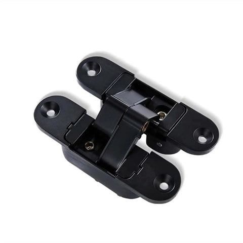 Three Dimensional Invisible Door Hinge Kit For Wooden Doors With 180 Degree Inside And Outside Swing Hidden Gold Finish Right Hand Open