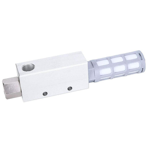CV25HS pneumatic vacuum generator; compact aluminum block with gray venturi suction tube