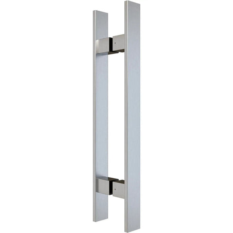 36 Inch Barn Door Push Pull Handle Heavy Duty Grade 304 Stainless Steel Brushed Finish Square Commercial Door Pull Set