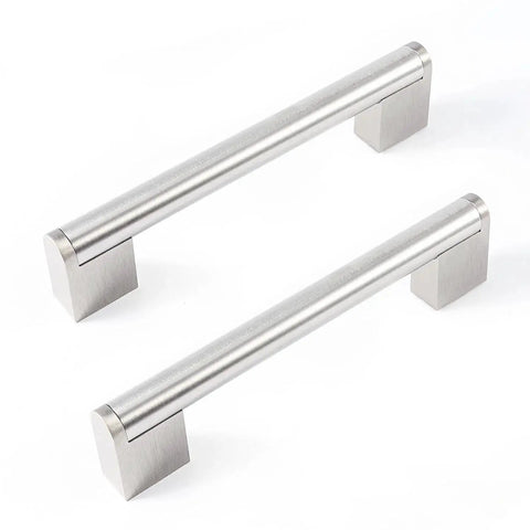 10 Pack 5 Inch Cabinet Pulls Brushed Nickel Finish With Stainless Steel Tubes For Kitchen Cabinets And Bathroom Hardware Drawer Handles 128mm