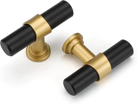 10 Pack Black And Gold Cabinet Knobs For Kitchen Cabinets Dressers And Drawers With Arch Bow Design Matte Black Finish Stainless Steel