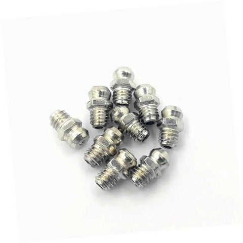 Assorted grease zerks from One Stop Grease Fitting Kit With Assorted Nozzles And Grease Gun Attachments For Bearings And Recessed Fittings Pro Grade And Easy To Use Handy Plastic Case Great For Workshops And Garages