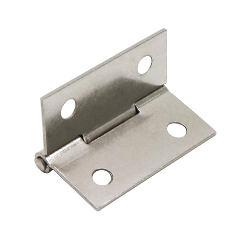 Cabinet door hinge, 1.5-inch, stainless steel, two-leaf with screw holes