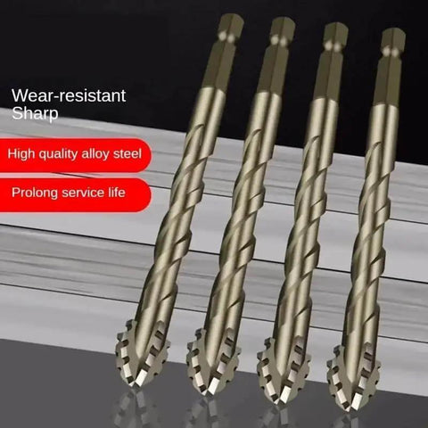 8-Piece Hardened Alloy Drill Bit Set With Four-Flute Core Design And Sharp Landing Tip For Concrete, Brick, Ceramic And Tile Drilling