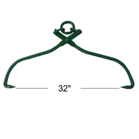 32 Inch Log Lifting Tongs Heavy Duty Grapple For Lumber Skidding And Logging Grabber with 32-inch jaw fully open.