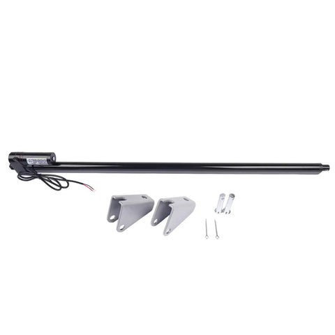 32 Inch 12V Linear Actuator With Beefy 440 Pound Load Capacity, 2000N, IP65 Waterproof, mounting brackets shown