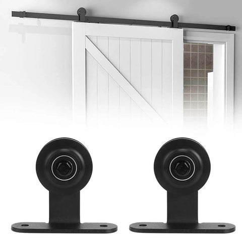 Heavy Duty Carbon Steel Sliding Barn Door Hardware Kit With Smooth Rolling Wheels, Hanging Rail And Accessories for easy installation