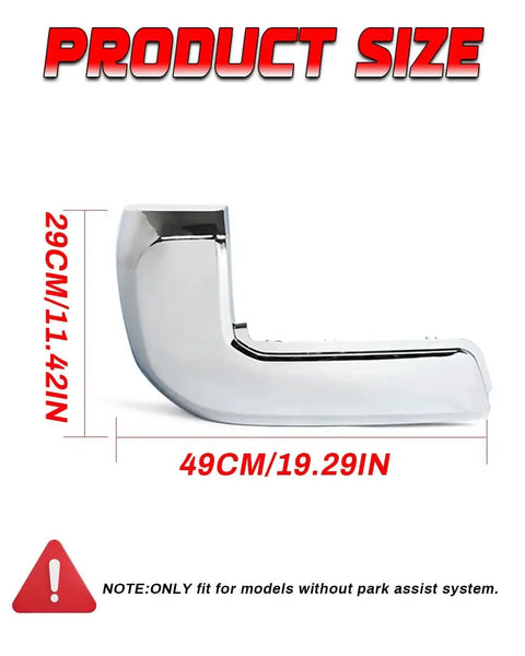 Rear Bumper End Cap For Toyota Tacoma 2016 2023 No Parking Sensors Chrome Cap, dimensions 29cm x 49cm