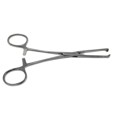 Two stainless steel Allis tissue clamp forceps, 6-inch, 4x5 teeth, economy grade.