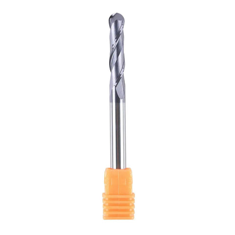 Ball Nose Carbide End Mill CNC Router Bit Two Flute TiAlN Coated One Quarter Inch Shank with orange case