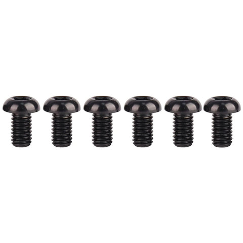 Beefed Up Titanium M6x10mm Torx Screws With T30 Torx Head, 1.0mm Pitch, Black Finish, Pack Of 6 displayed on white background.