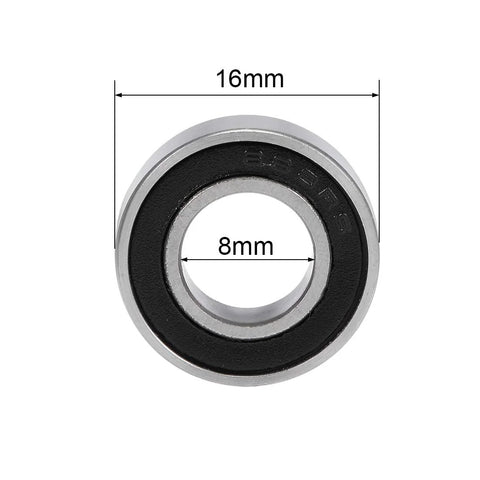 Uxcell 688-2RS deep groove ball bearing, chrome steel, double sealed, 8mm ID, 16mm OD