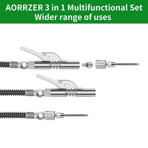Versatile Grease Gun Needle Tip And Coupler Set For Deep Lubrication And Narrow Access, Includes Zerk Fittings, AORRZER Compatible
