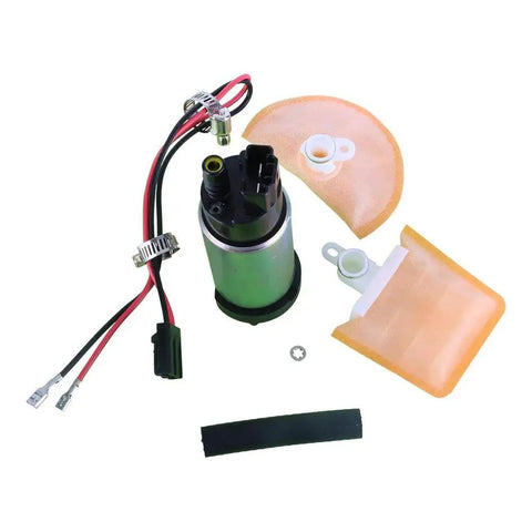 Beefed Up High Performance 1 Piece Electric In Tank EFI Fuel Pump Kit With Strainer Filter Gasket Hose Stainless Steel Clamps Universal Wiring Harness And Installation Kit components