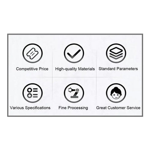 Icons illustrating features of M8 X 1.25mm Serrated Flange Nuts DIN6923 304 Stainless Steel, highlighting quality and specifications.