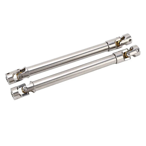Beefy Stainless Steel M4 Drive Shaft Set For 1 To 10 RC Crawlers Universal Cross Knot With Brass Ball High Torque Spline Design Fits Axial SCX10 II 139mm Red