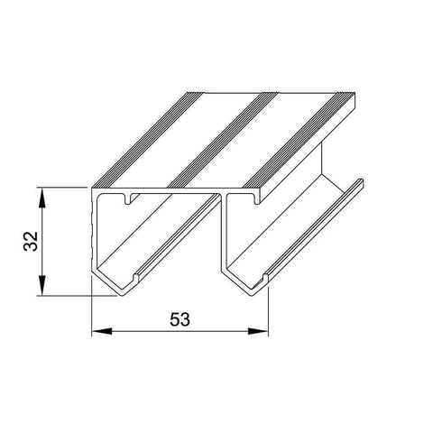 Diagram of Sliding Closet Door Hardware Kit With 47 Inch Double Track For Two Bypass Doors Up To 100 Lbs Per Door Ceiling Mounted Top Hung