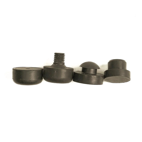 Pool Cue Rubber Bumpers Set in Black with Four Styles Beveled Top Threaded Stem Push In Flat Southwest Style Durable Construction