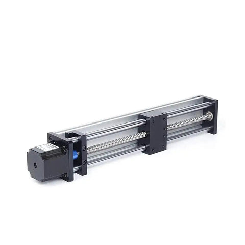 Side view of Beefy 100 200 300mm CNC Ball Screw Linear Actuator With Nema 23 Stepper Motor for precision milling