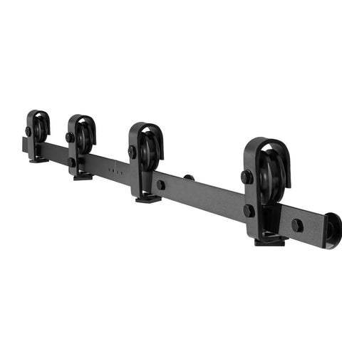 Bi Folding Sliding Barn Door Hardware Track Kit Heavy Duty Steel Rails For Four 12 Inch Closet Pantry Laundry Doors