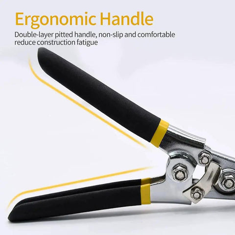 Close-up of ergonomic handle on 6 Inch Hand Seamer With Straight Jaw For Sheet Metal Bending And Flattening Heavy Duty Edge Seaming Pliers
