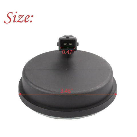 Front view of Rear Hub Bearing ABS Speed Sensor Replacement Fits Hyundai Santa Fe Veracruz and Kia Sorento Sedona Carnival 2007 2018 2011 2018 2014 2019 Models For Easy Install And Reliable Wheel Speed Signal And Smooth Braking No Hassle with connector and dimensions 3.46 inches diameter.