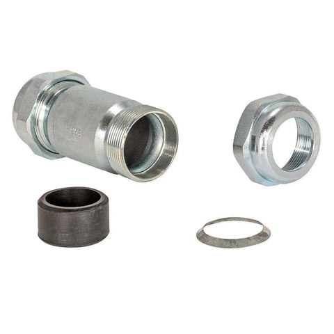 Eastman compression coupling, 4-1/8 inch long pattern, galvanized steel, 3/4 in IPS.