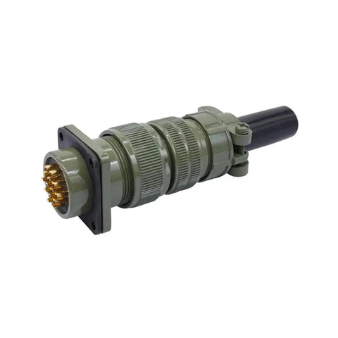 Circular Connector 20-29 Series MIL-C MS3106 MS3108, rugged military grade, corrosion resistant, side view of plug with pins.