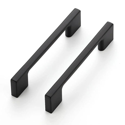 3 Pack Black Cabinet Pulls 3.75 Inch Hole Center Wide Foot Drawer Pulls For Cabinets Dressers Closets And Doors Solid Zinc Alloy Hardware