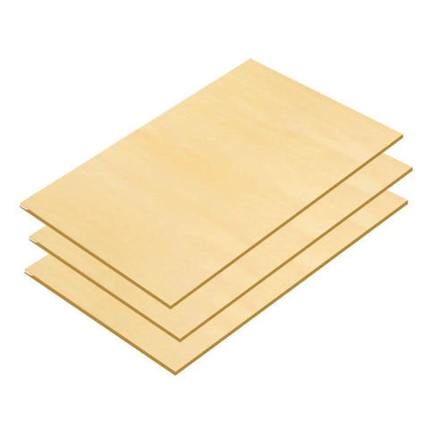 Basswood Sheets One Eighth Inch Thick 16 By 12 Inch Unfinished Wood Boards Ten Pack For Laser Cutting Arts And Crafts Pyrography Wood Engraving Model Making And DIY Projects, showing stacked view of sheets.