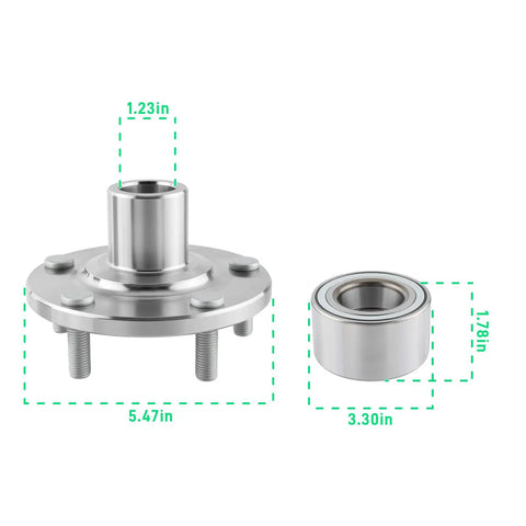 Drop In Front Wheel Hub Bearing Assembly 930-401-510063 Fits Toyota Highlander AWD 2001-2007 and Camry Front View