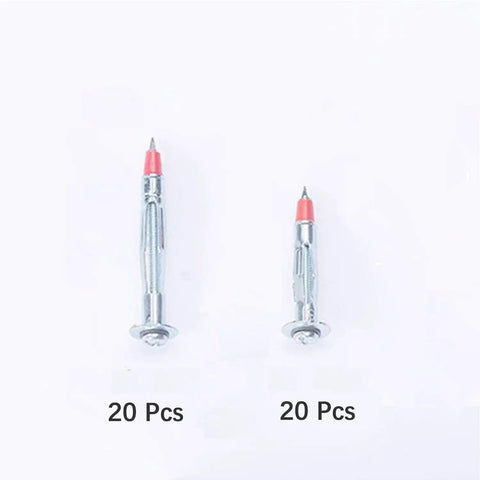 Zinc Plated Steel Hollow Wall Anchor Screws Kit For Drywall 40 Pcs Molly Bolts Fasteners Set with Two Sizes Displayed