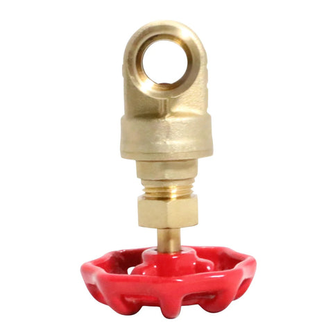 Brass 1/2 in sweat gate valve with red plastic handwheel