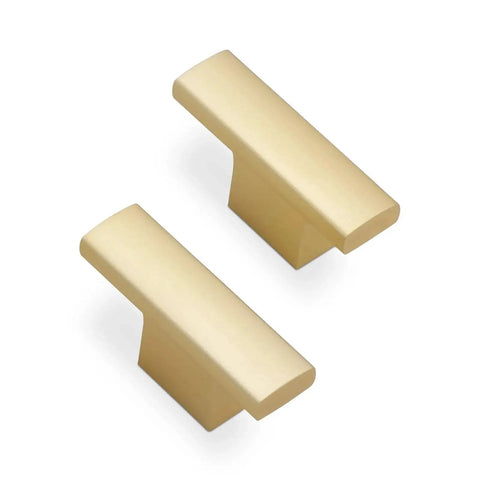 10 Pack Brushed Gold Cabinet Knobs for kitchen cabinets and drawers, solid metal pulls, showing sleek design and durable finish