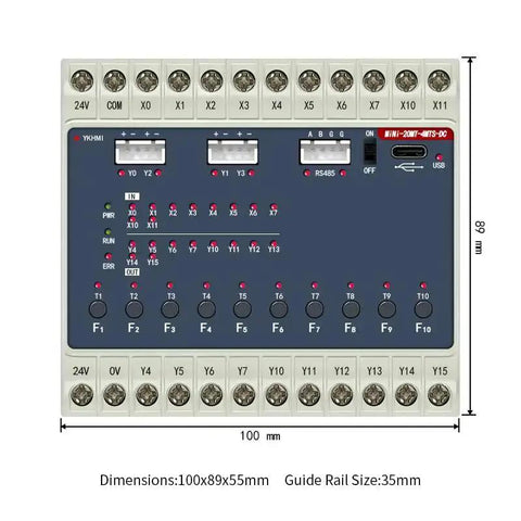Compact Plug And Play 24V DC PLC With 10 Input 10 Transistor Output And 2 High Speed 100KHz Pulse Channels for easy automation