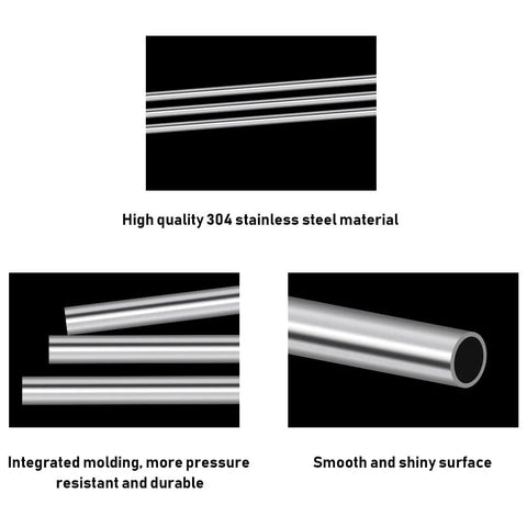 5/8 in OD 304 stainless steel seamless tube, hollow round pipe, 9.8 in length, shiny finish