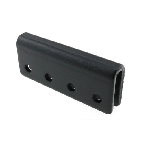Bi Parting Sliding Barn Door Rail Adaptor For 1 9 16 Inch Flat Track Heavy Duty Connector, black finish, side view