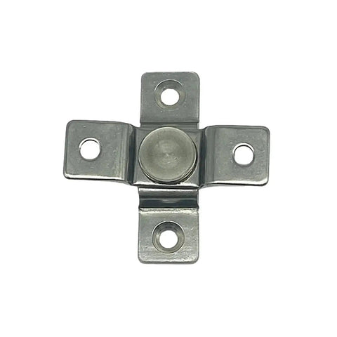 304 stainless steel torque hinge mounting plate, cross-shaped with four mounting holes and center pivot