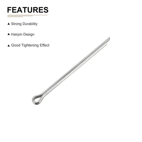 Heavy Duty 3mm by 50mm Cotter Pins 60 Pack for Machinery, 304 Stainless Steel Hairpin Fasteners Silver, Split Cotter Clips