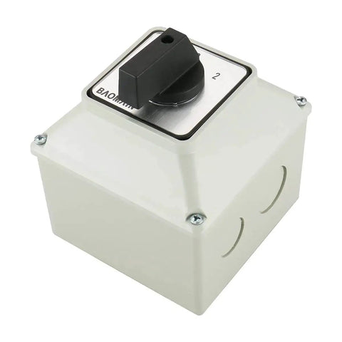 Three Phase Rotary Changeover Switch 40A 660V With 12 Terminal Universal Cam Selector Waterproof Exterior Box Manual Transfer Switch