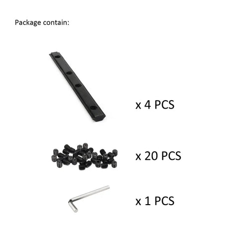 Four Pack 20 Series Aluminum Extrusion T Slot Corner Brackets With Screws Straight Line Connectors For 2040 2020 80 20 Profiles Black