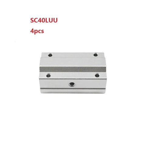 4 Pack Long Type Linear Bearing Blocks For 40mm Shaft SC40LUU Set For CNC Routers shown with aluminum housing