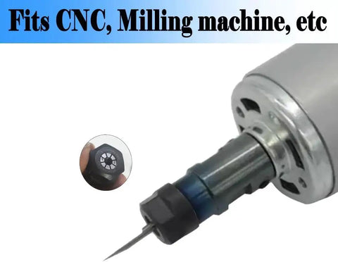 ER16 Spring Collet Nut Set installed on CNC milling machine for high precision engraving with 1/8 inch clamping nut and tight tool fit