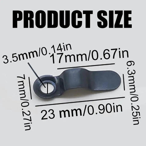 Metal Bow Shape Frame Turn Buttons Set With Screws 100 Pieces 0.91 Inch Backing Clips for picture frames size diagram.