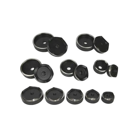 Hydraulic Knockout Punch Driver Kit With Hole Dies Half Inch To Four Inch Range displayed in various sizes