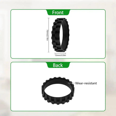 Replacement Front Caster Wheel And Tire Kit For Roomba 500 600 700 800 900 E And I Series Vacuum Robots tire dimensions front and back view