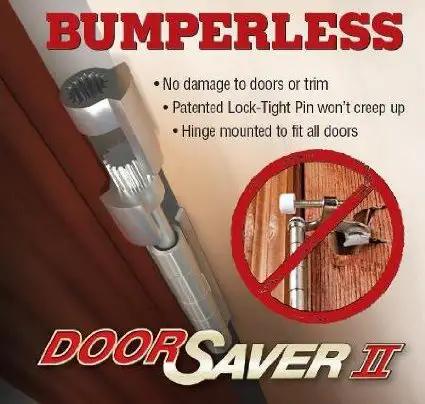 Door Saver Hinge Pin Stop for Three Inch to Four and a Half Inch Residential Hinges Satin Nickel Finish by Nuk3y installed on door