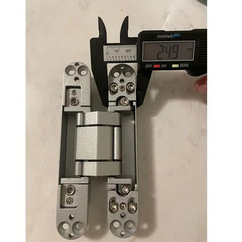 Heavy Duty Invisible Concealed 3 Way Adjustable Butt Hinge For Wooden Doors With 180 Degree Opening Zinc Aluminum Alloy 6 By 2.5 By 1 Inch Built To Last Easy Install For Commercial Residential Industrial Doors with caliper measurement