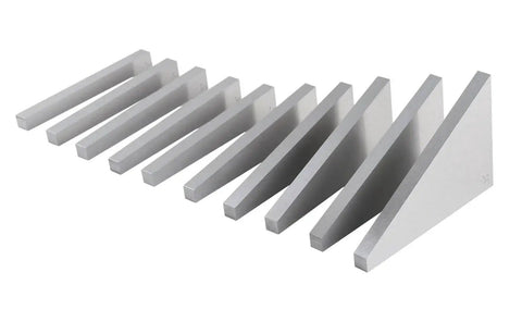 Ten Piece Precision Angle Block Set with Hardened Ground Steel and Light Magnetization, Three Inch by One Quarter Inch Blocks